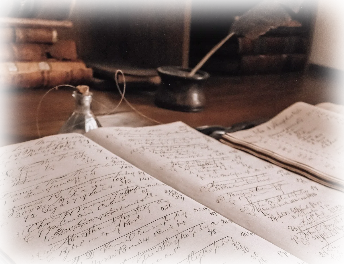 An antique handwritten record ledger
